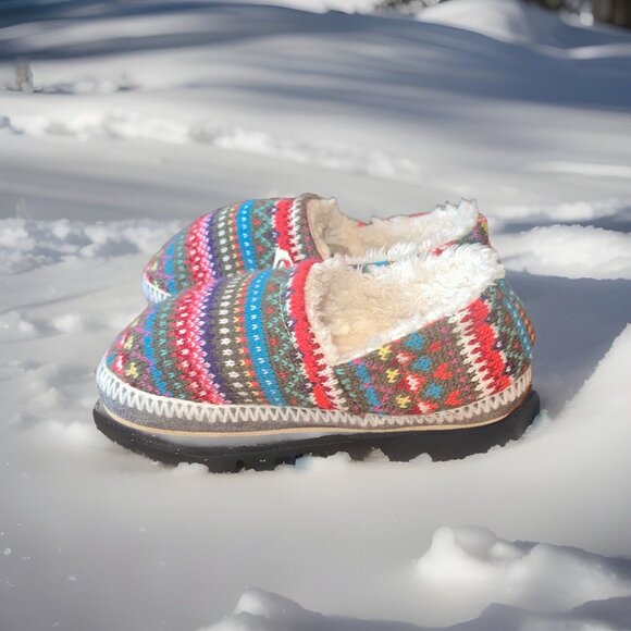 Roxy Snowbird Slipper Children Size 3 Woven Hegge Faux Shearling Scandinavian - Picture 6 of 8